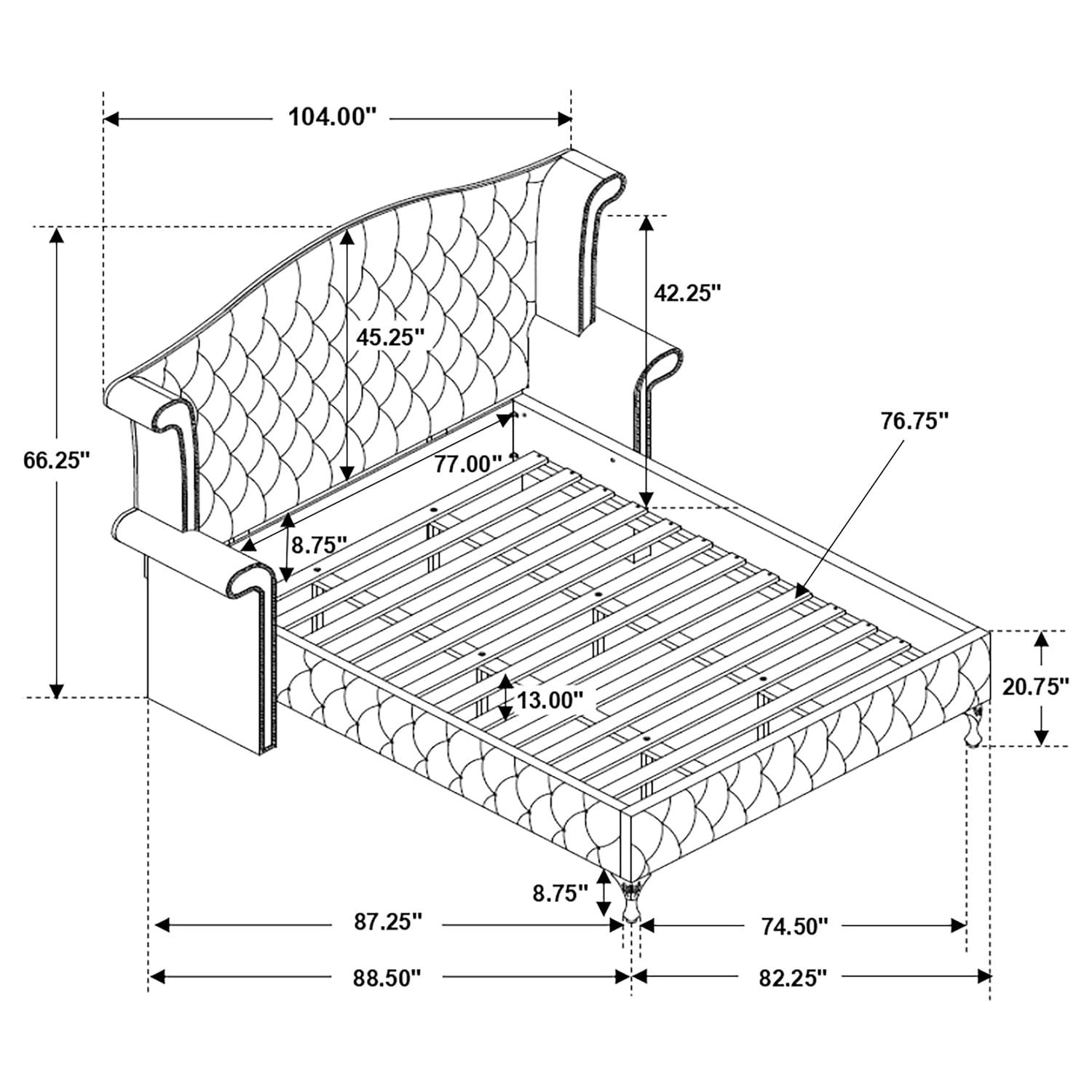 Deanna Eastern King Tufted Upholstered Bed Black