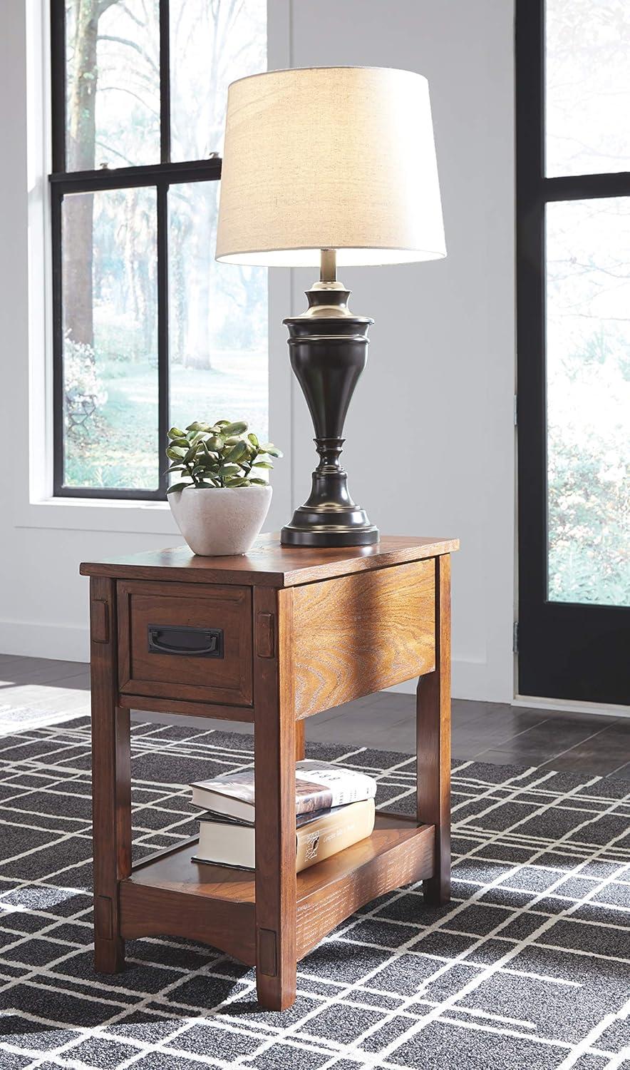 Signature Design by Ashley Contemporary Breegin Chairside End Table Brown