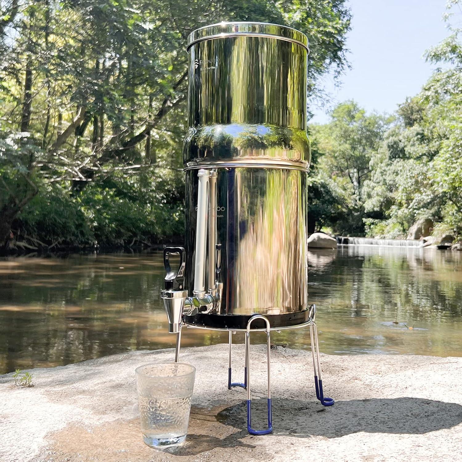 2.25 Gallon Stainless Steel Gravity-fed Water Filter System