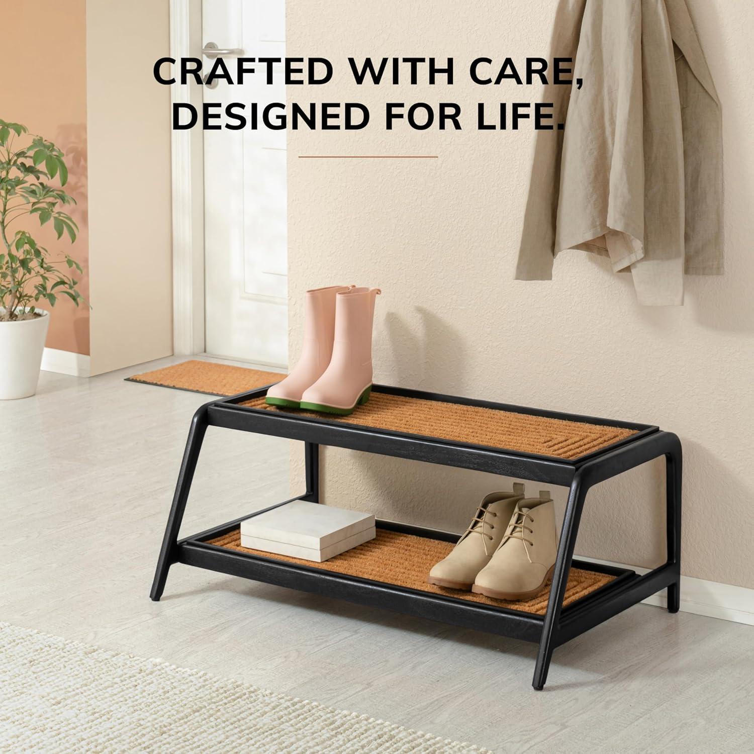Solid Wood Boot Tray with Non-Slip Base – Waterproof Shoe Storage Cabinet for Entryway, Mudroom & Hallway