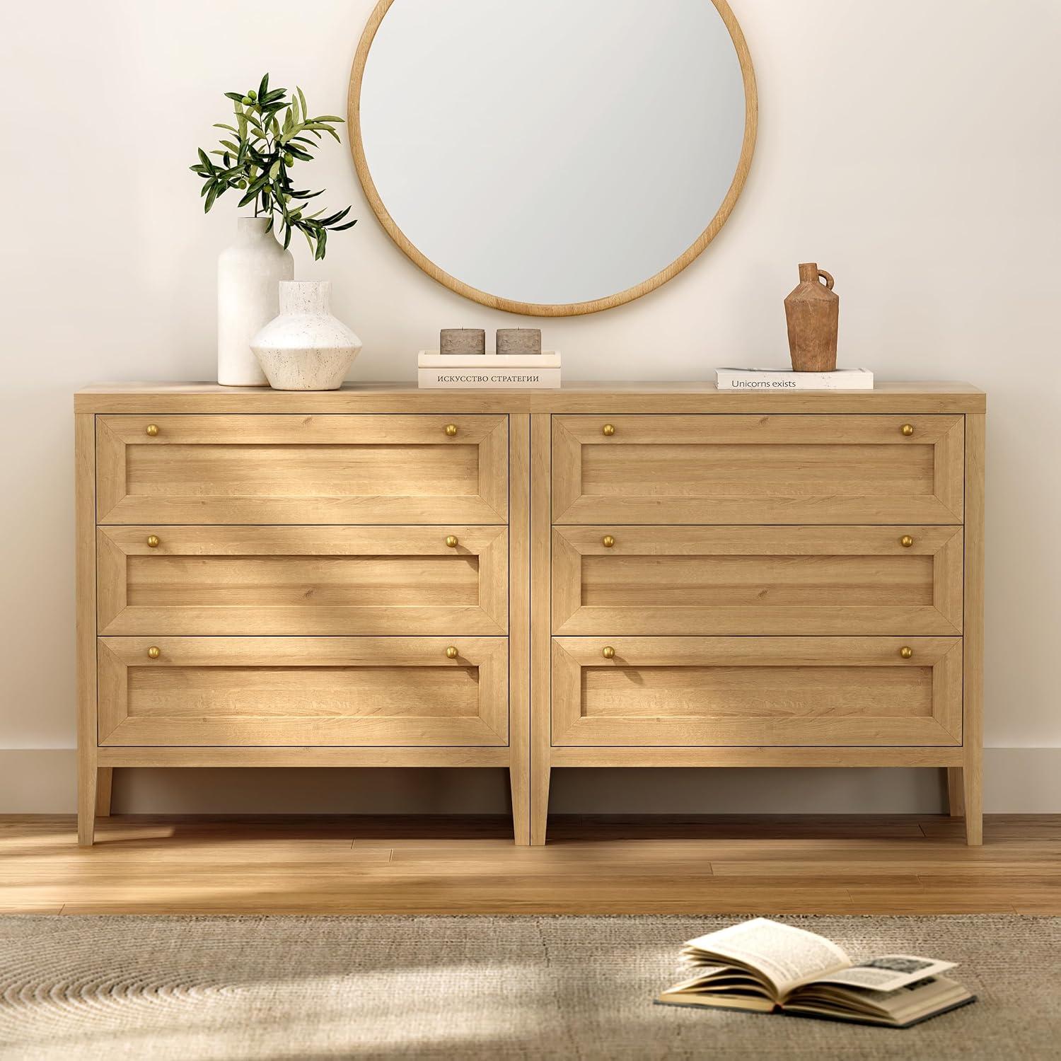 Bay Isle Home™ 3 Drawer Dresser,Wide Chest Of Drawers (Set of 2)