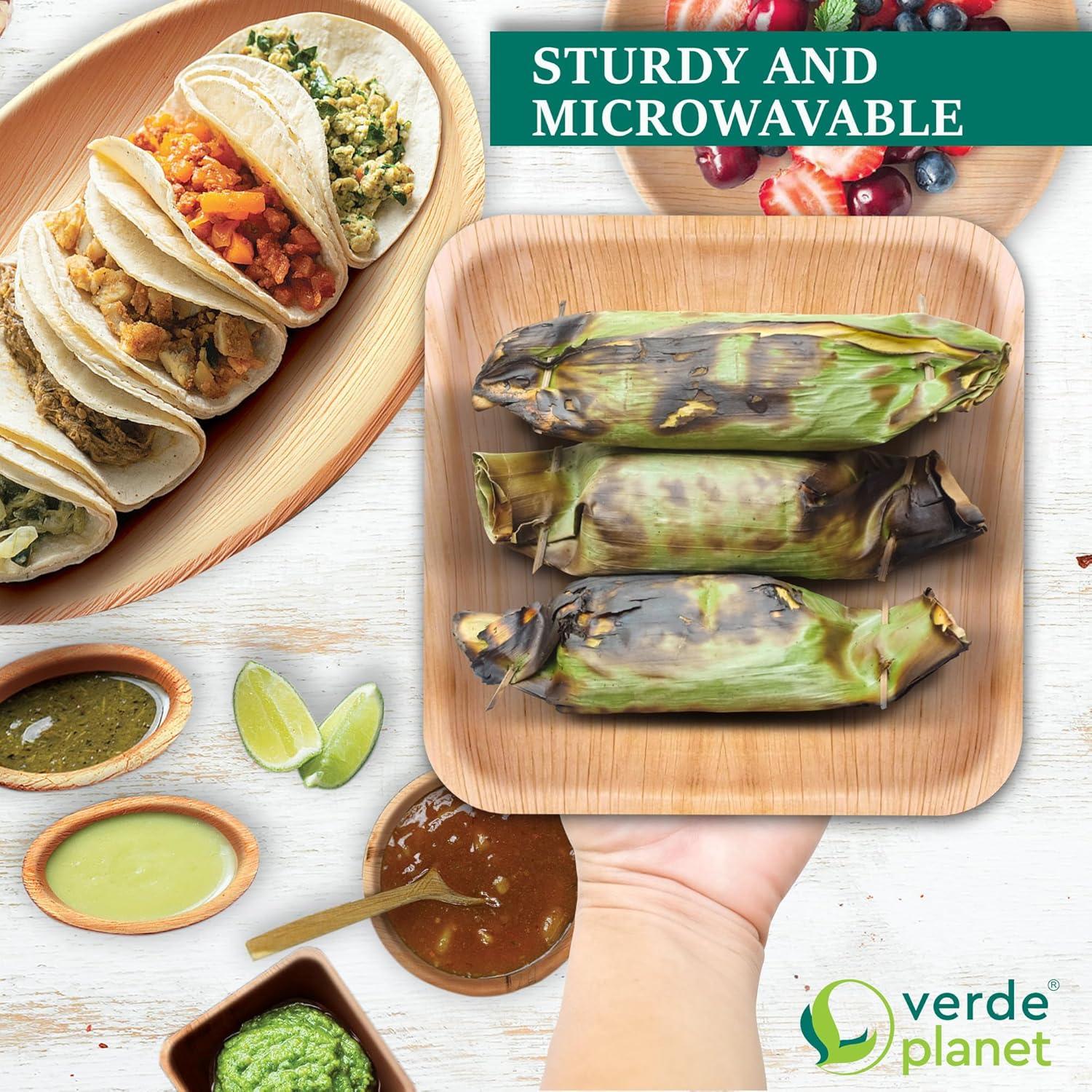 Eco-Friendly 6" Round Palm Leaf Disposable Plates, Pack of 25