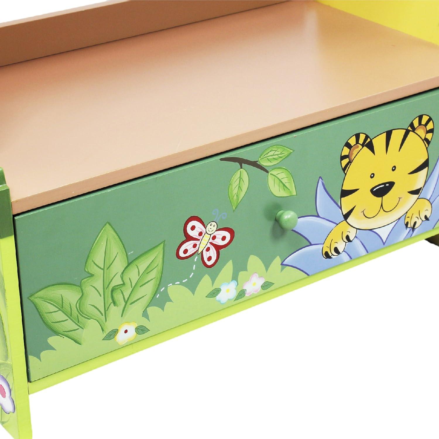 Fantasy Fields by Teamson Kids Sunny Safari  3-Tier Toy Storage Bookshelf & Drawer