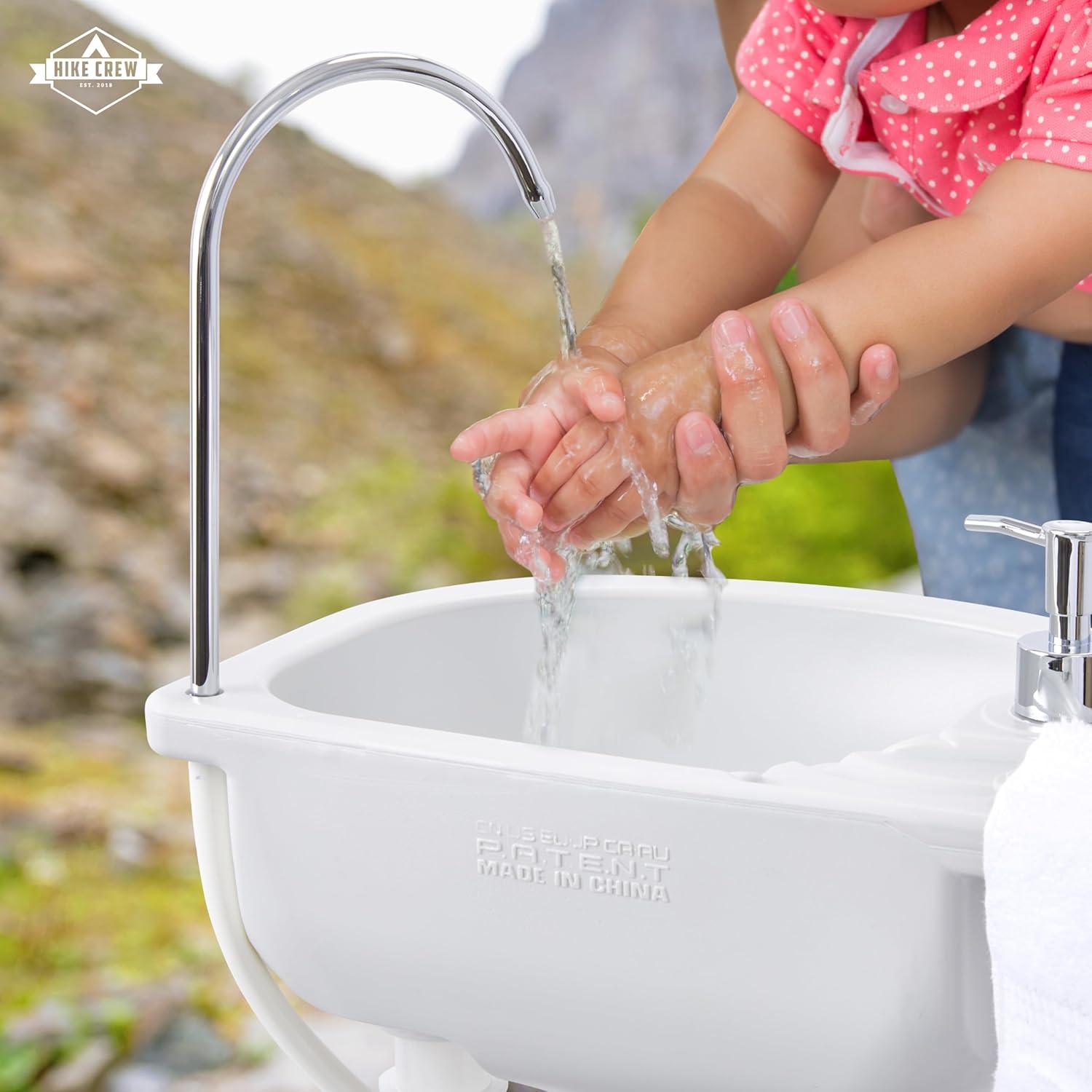 Hike Crew Portable Sink & Waste Tank, Portable Hand Washing Station W/4.5 Gal Capacity & 10 Gal Tank