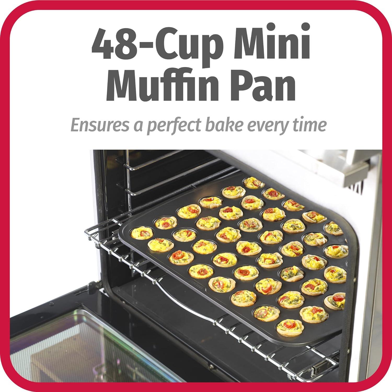 GoodCook 48-Cup Nonstick Steel Mini Cupcake and Muffin Pan, Gray