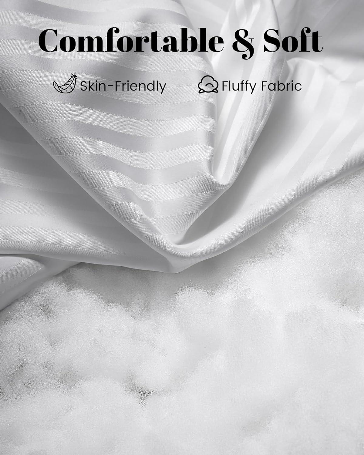 Hotel Collection Bed Pillows For Sleeping, Bed Pillows Queen Size Set Of 2,Gusseted Pillow For Back, Stomach Or Side Sleepers