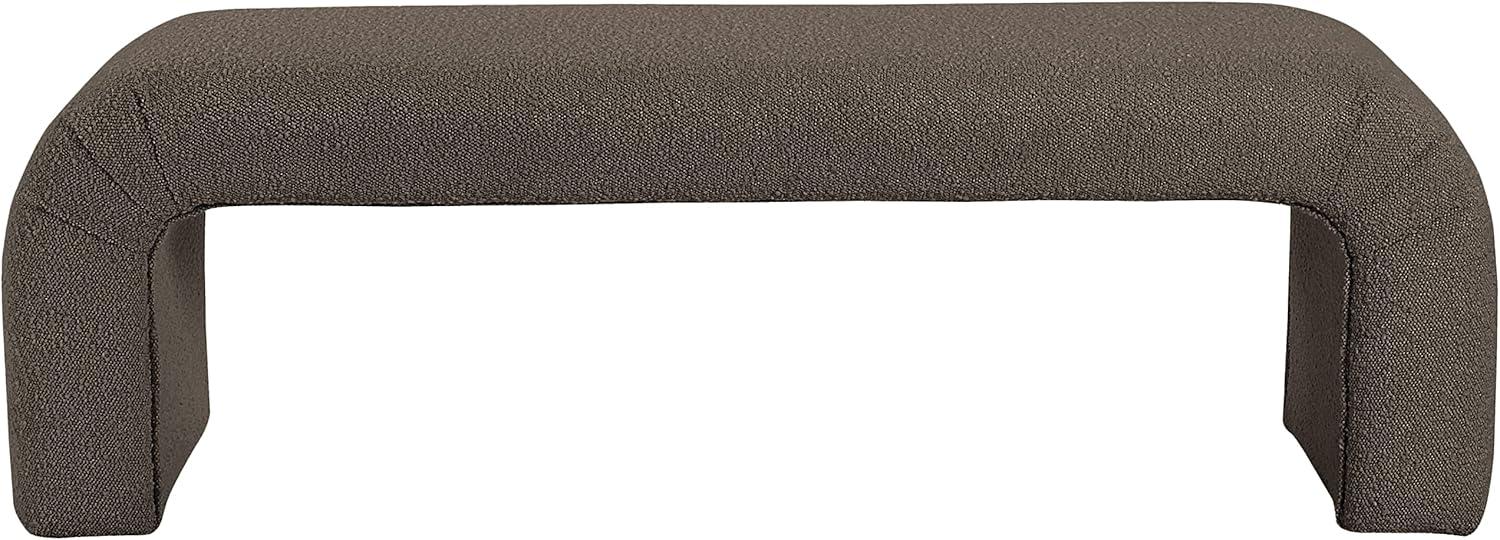 Meridian Furniture Niagara Cream Boucle Fabric Bench