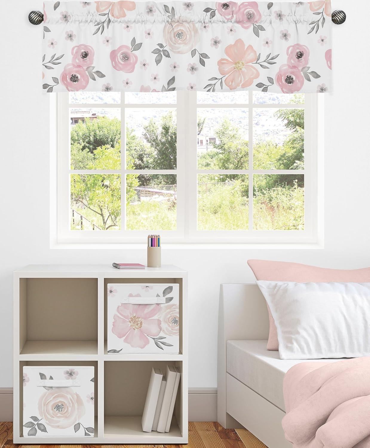 Floral Tailored 54'' Window Valance