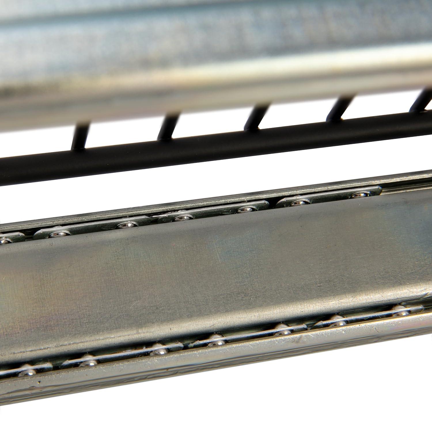 Glidez Multipurpose Paint-Finished Steel Pull-Out/Slide-Out Storage Organizer with Plastic Liners for Under Cabinet Use - 2-Tier Design - Black