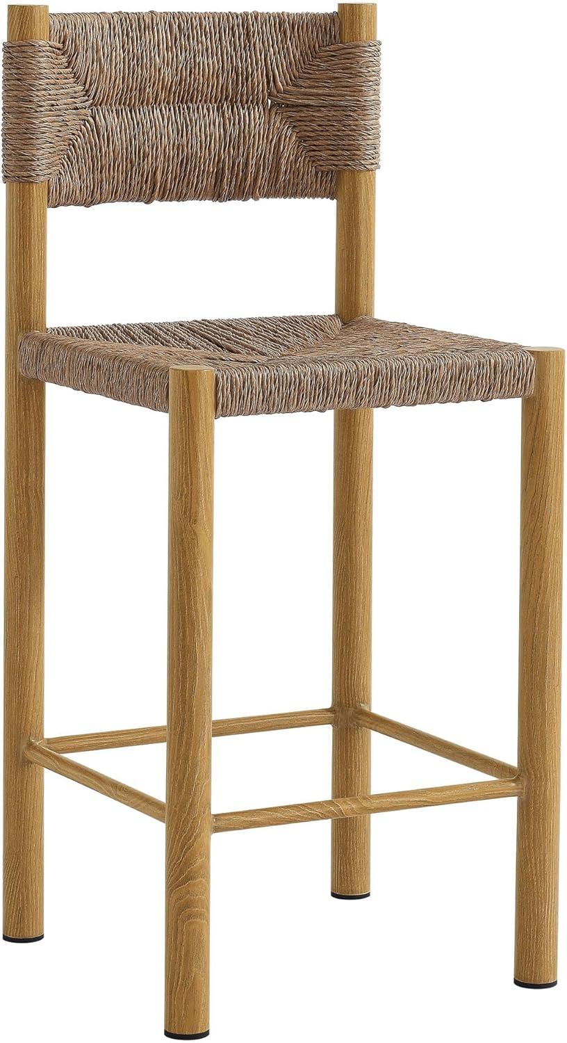Modway Parkland Outdoor Patio Rattan And Aluminum Counter Stools Set Of 2