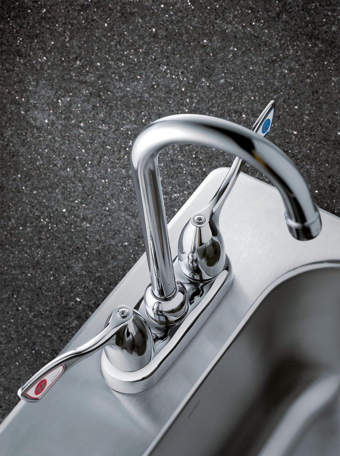 Commercial High-Arc Chrome Bar Faucet with Ceramic Disc Cartridges