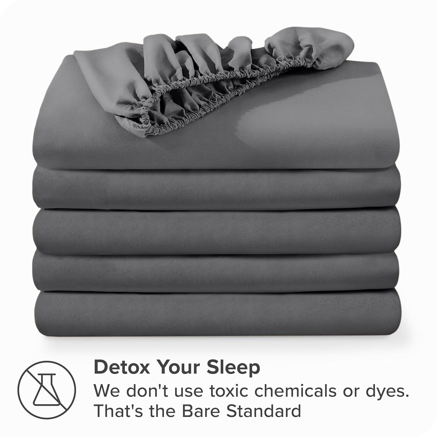 Bare Home 5-Pack Fitted Sheets - Premium 1800 Collection - Ultra-soft - Deep Pocket - California King, Gray