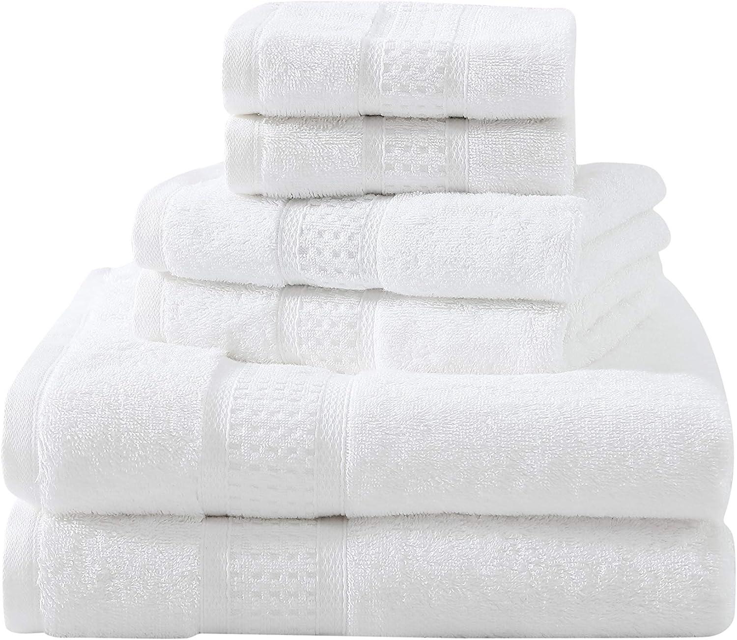 White Cotton Plush 6-Piece Towel Set