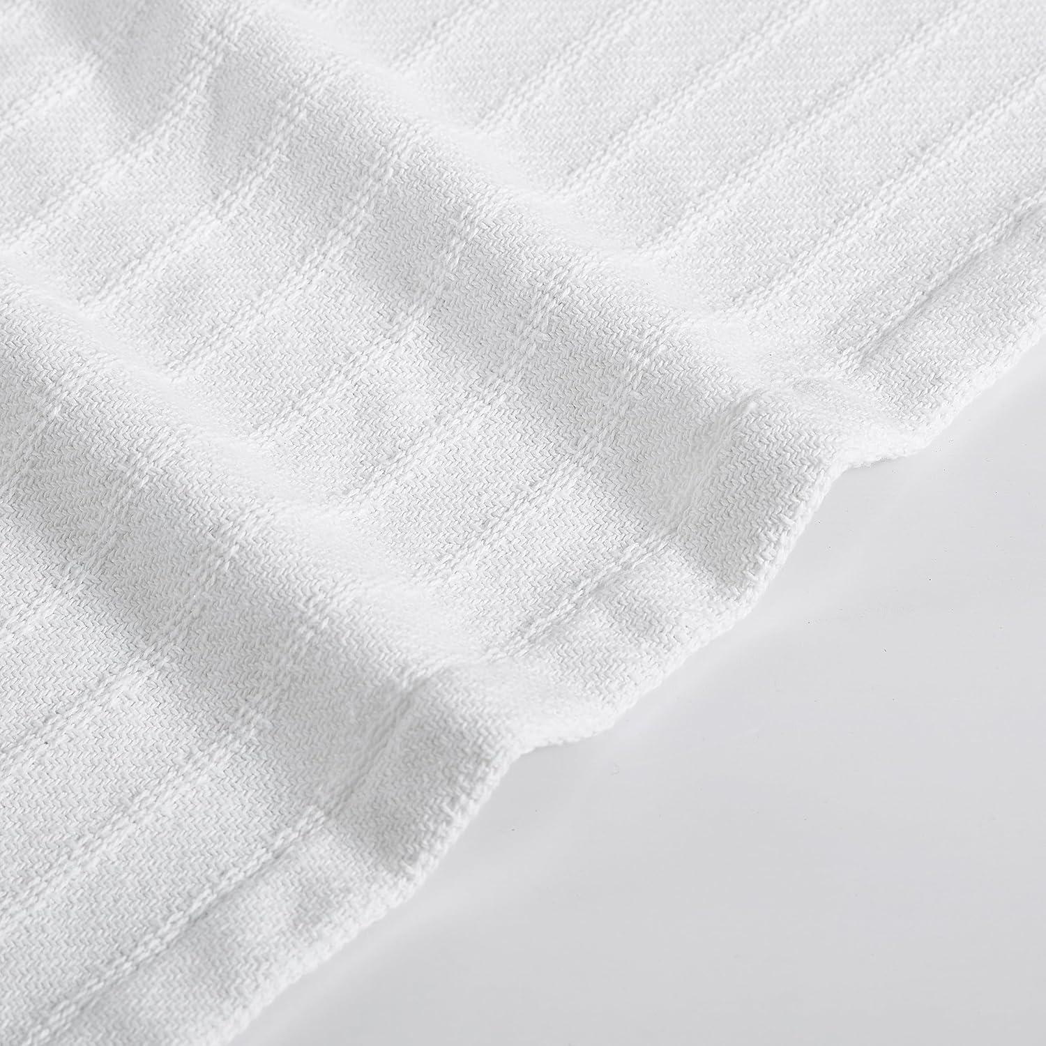 Full White Cotton Reversible Machine Washable Blanket