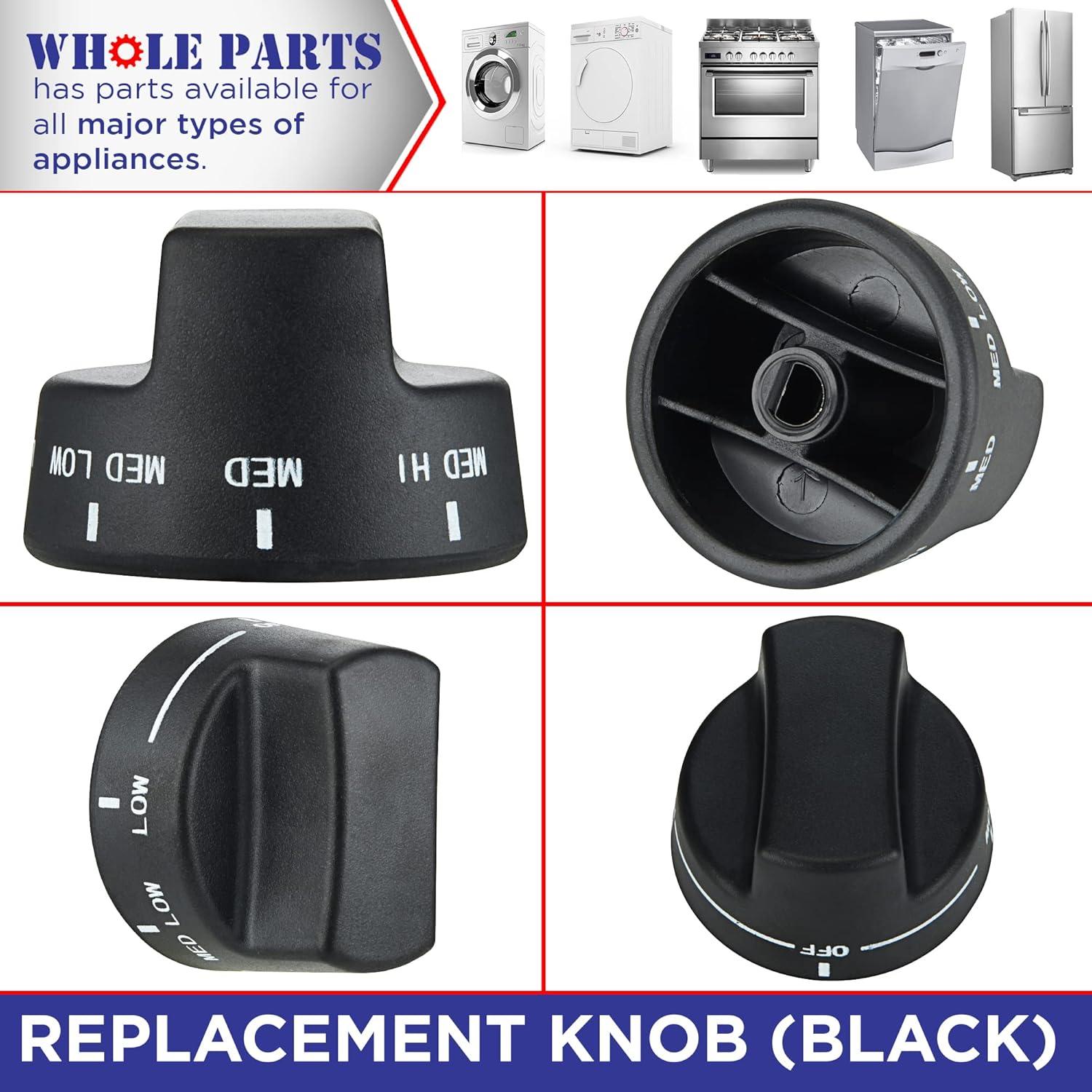 Whole Parts Replacement Knob (Black) Part # PA010122 - Replacement & Compatible with Some Viking VGRC, IC, RT Grill