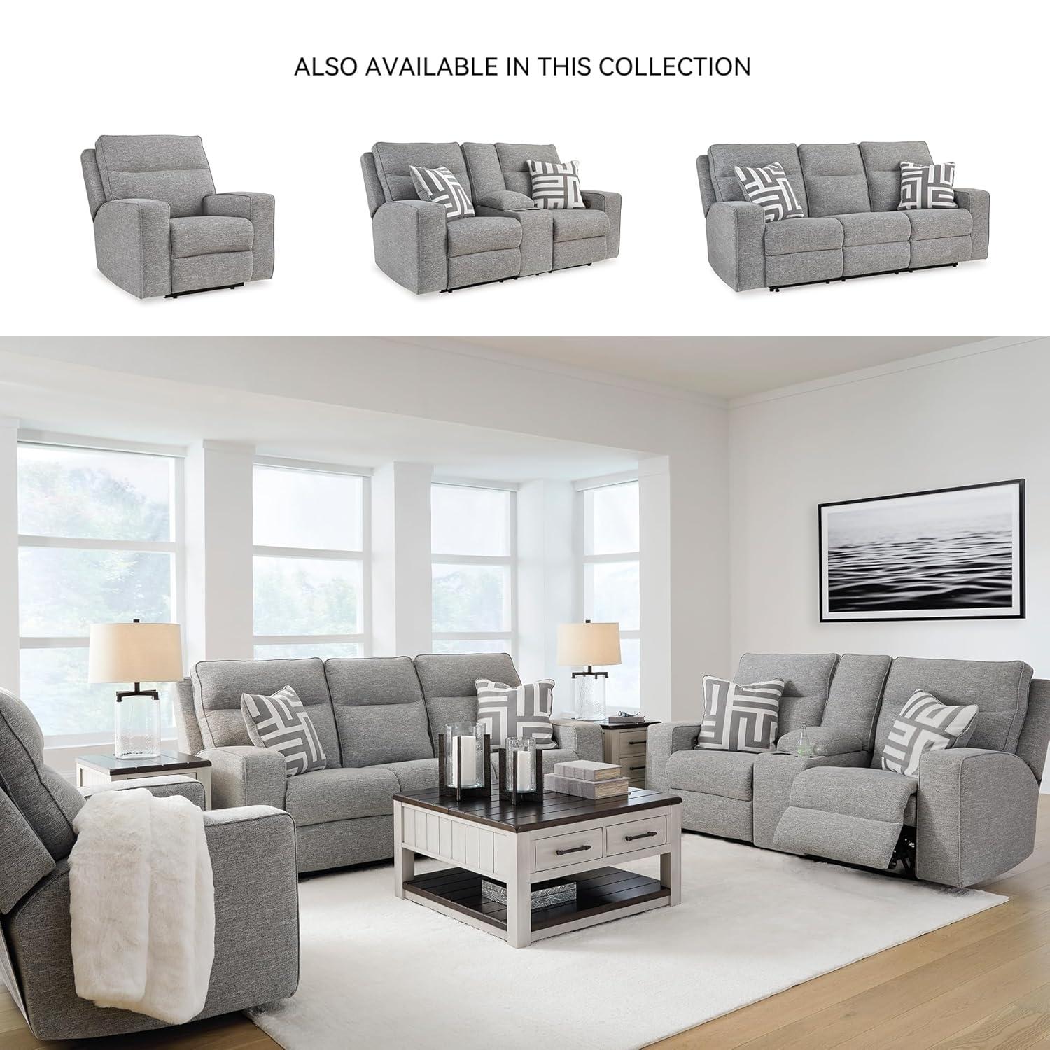 Signature Design by Ashley Biscoe Pewter Power Reclining Loveseat
