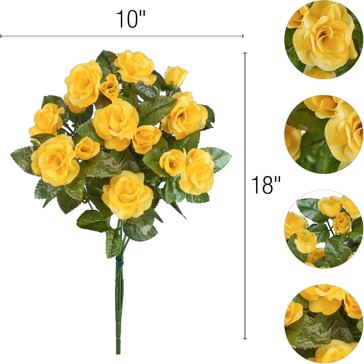 Collections Etc Floral Rose Bushes - Set of 3 Pink