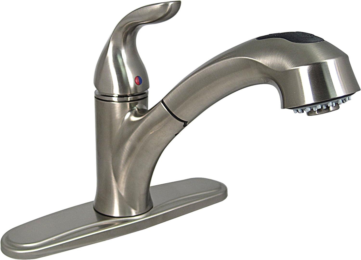 Brushed Nickel Single-Handle Pull-Out Kitchen Faucet