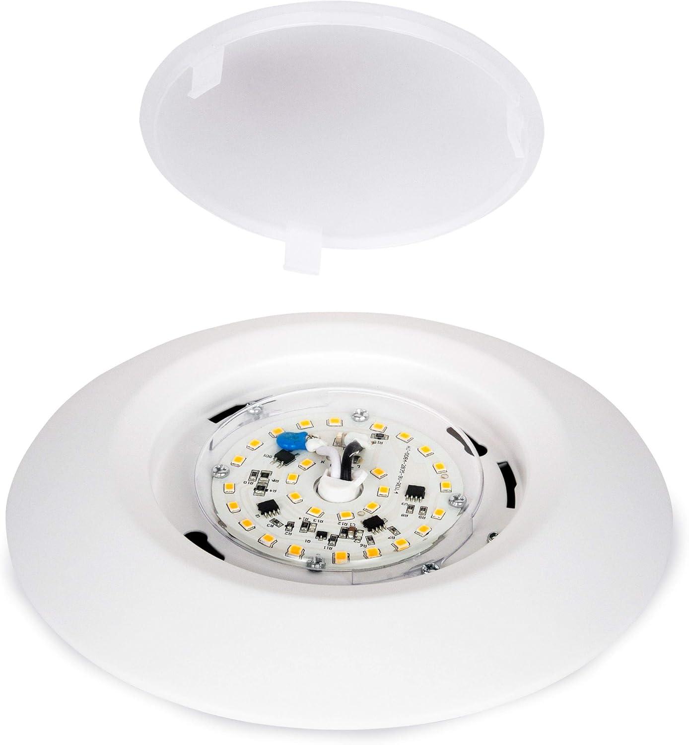 LED Surface Flush Mount Ceiling Light, 4", 10W, 650 Lumens, (100W Equivalent) Dimmable, 3000K Warm White, Surface Mount LED Downlight ETL, White Finish, Wet Location, ETL