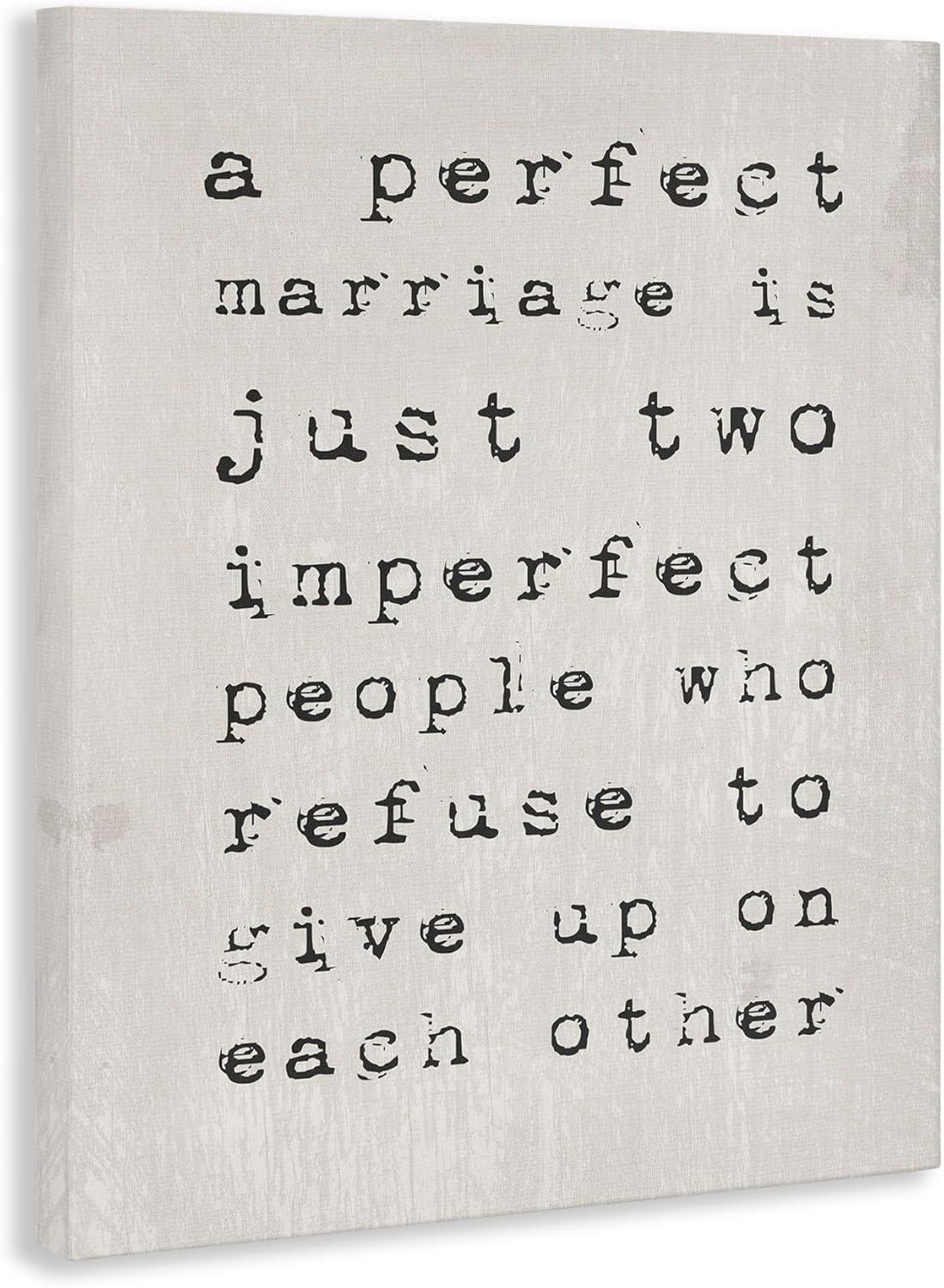 Stupell  A Perfect Marriage Stretched Canvas Wall Art 16 x 20