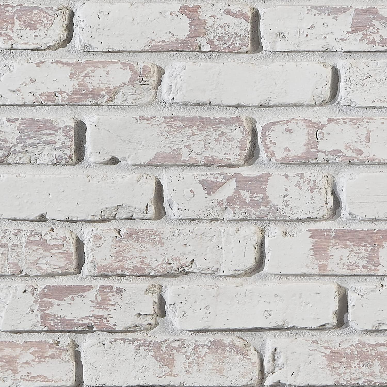 AZ Faux Brick 3D Textured Wall Panel Sample | Old Medford | 8"wide x 8"high Sample Size | Whitewash