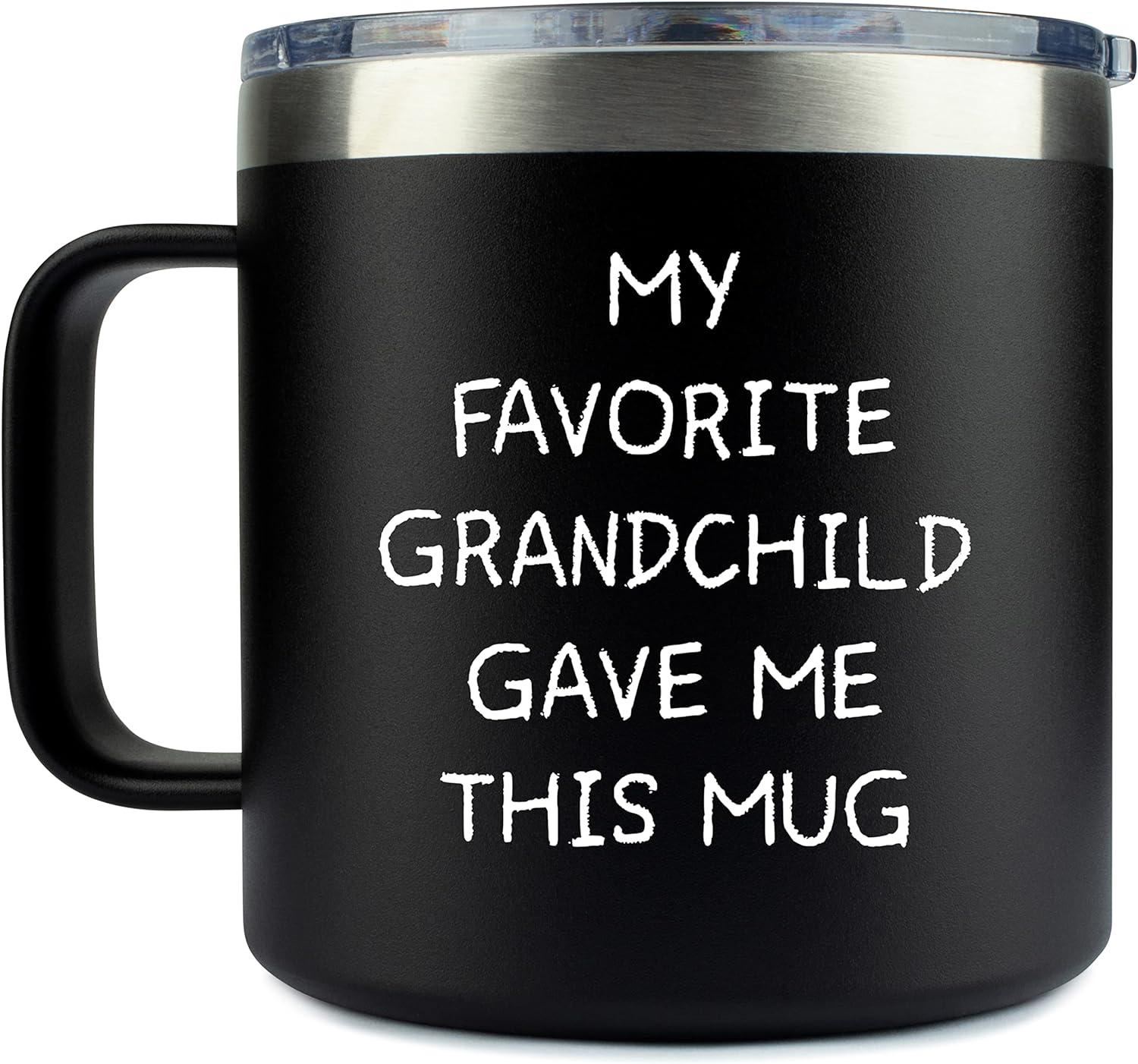 Best Grandpa Gifts for Christmas - 14Oz Grandpa Mug (Black) - You Are Not My Granddaughter -