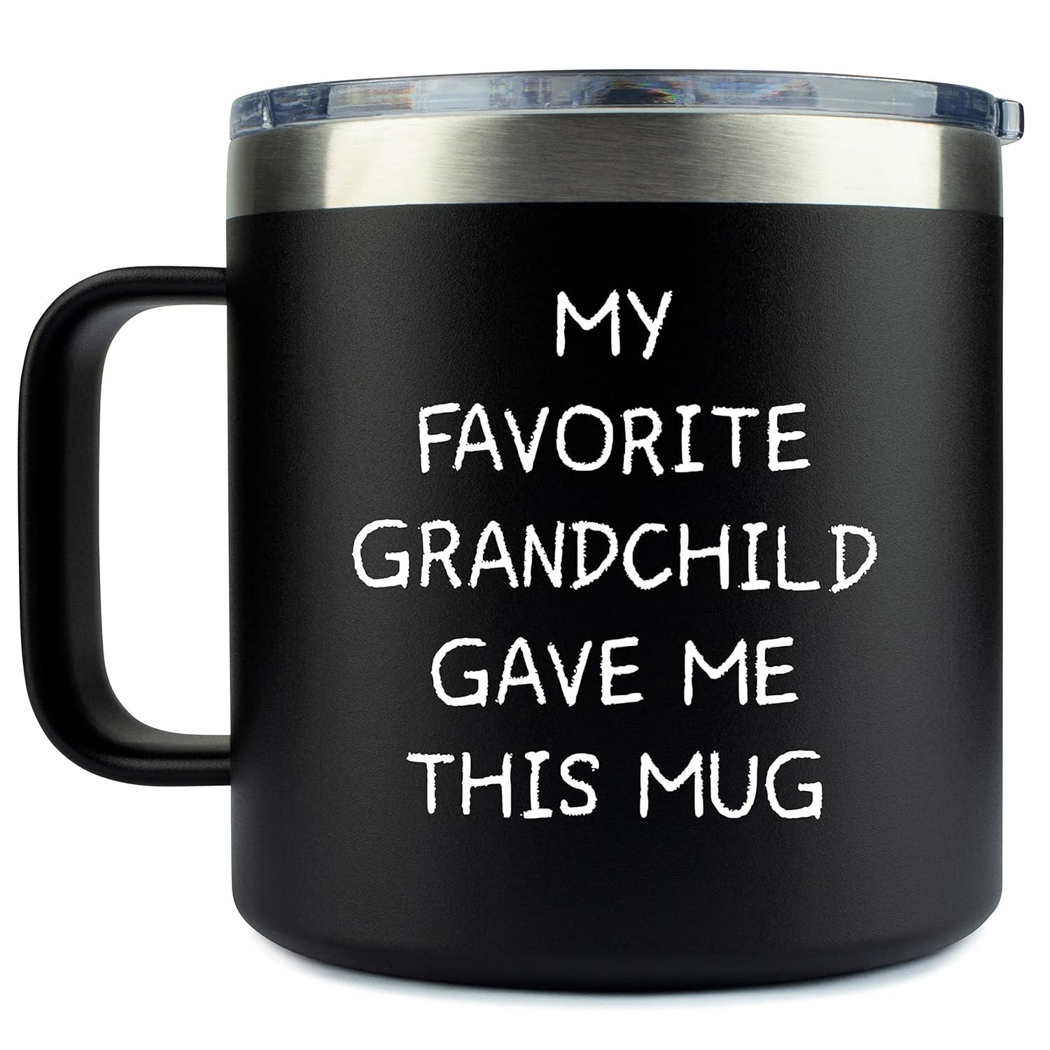 Best Grandpa Gifts for Christmas - 14Oz Grandpa Mug (Black) - You Are Not My Granddaughter -