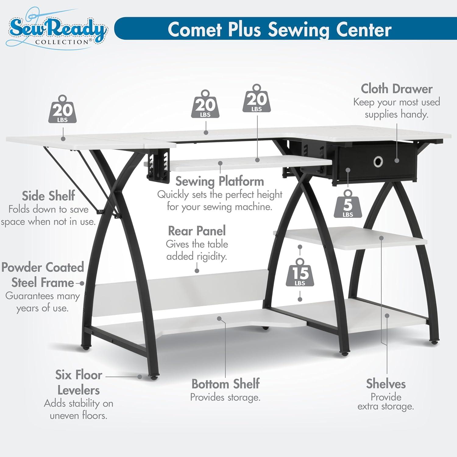 Sew Ready 47.25'' x 23.5'' Sewing Table with Sewing Machine Platform