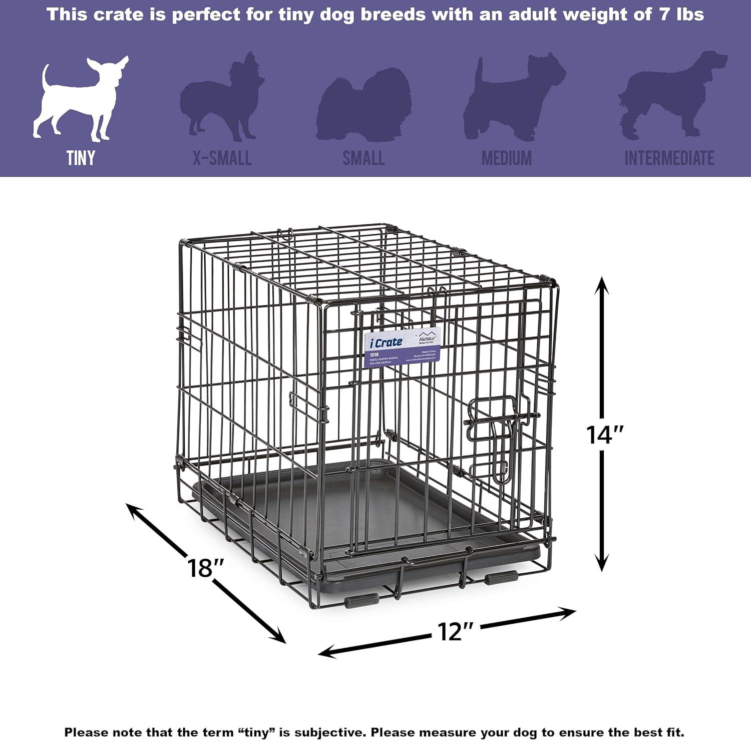 MidWest Homes for Pets Newly Enhanced Single Door iCrate Dog Crate Includes Divider Panel