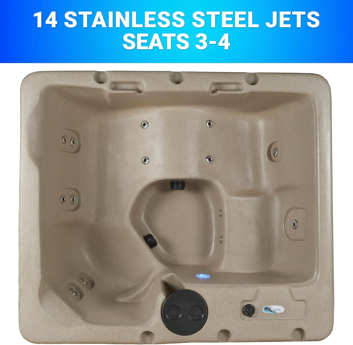 Current 3-4 Person Plug and Play Spa with Stainless Steel Heater and Jets by Aqualife by Strong Spas