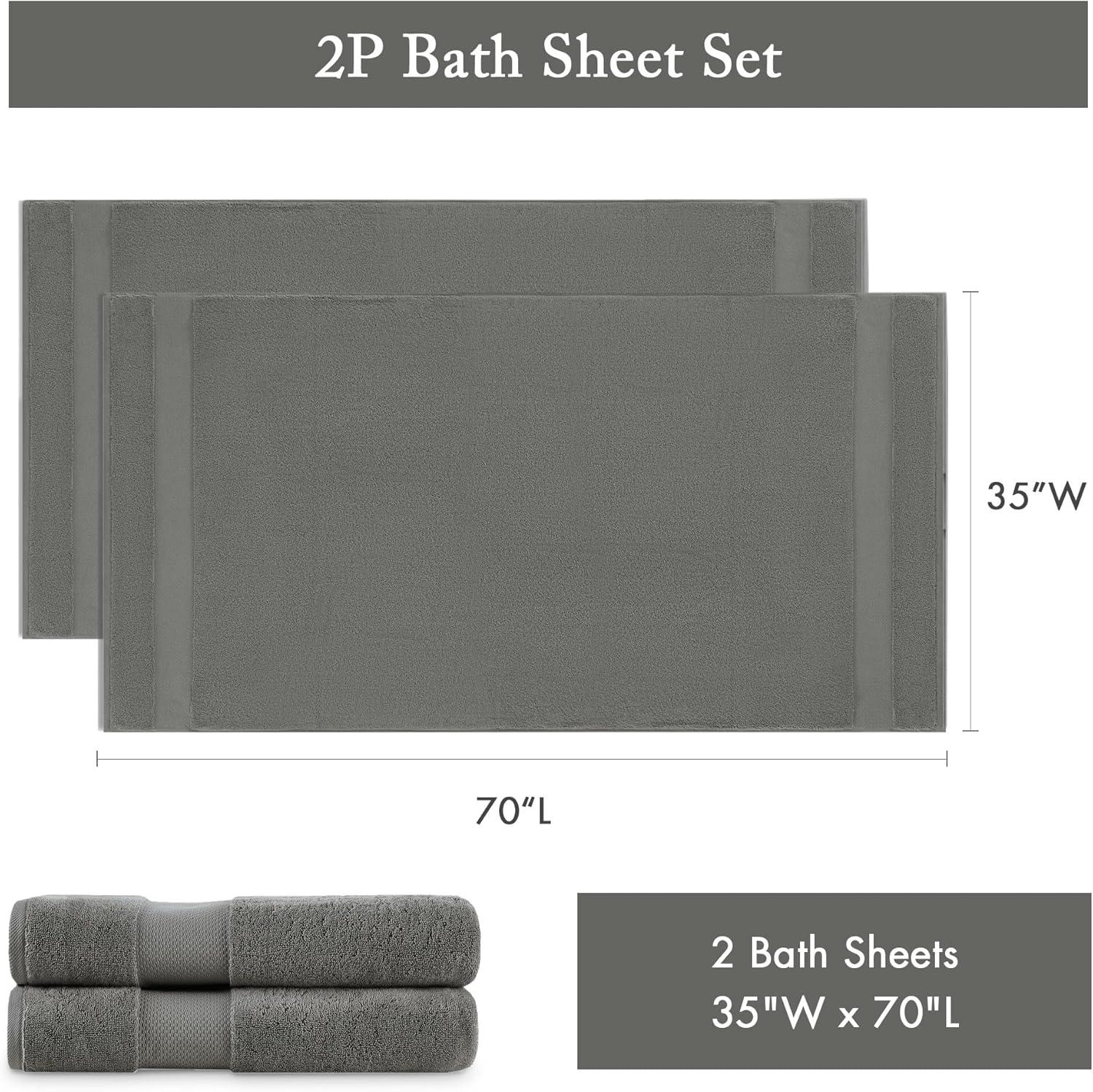 Madison Park Signature Turkish 100% Cotton Bath Sheet 2 Piece Set (Set of 2)