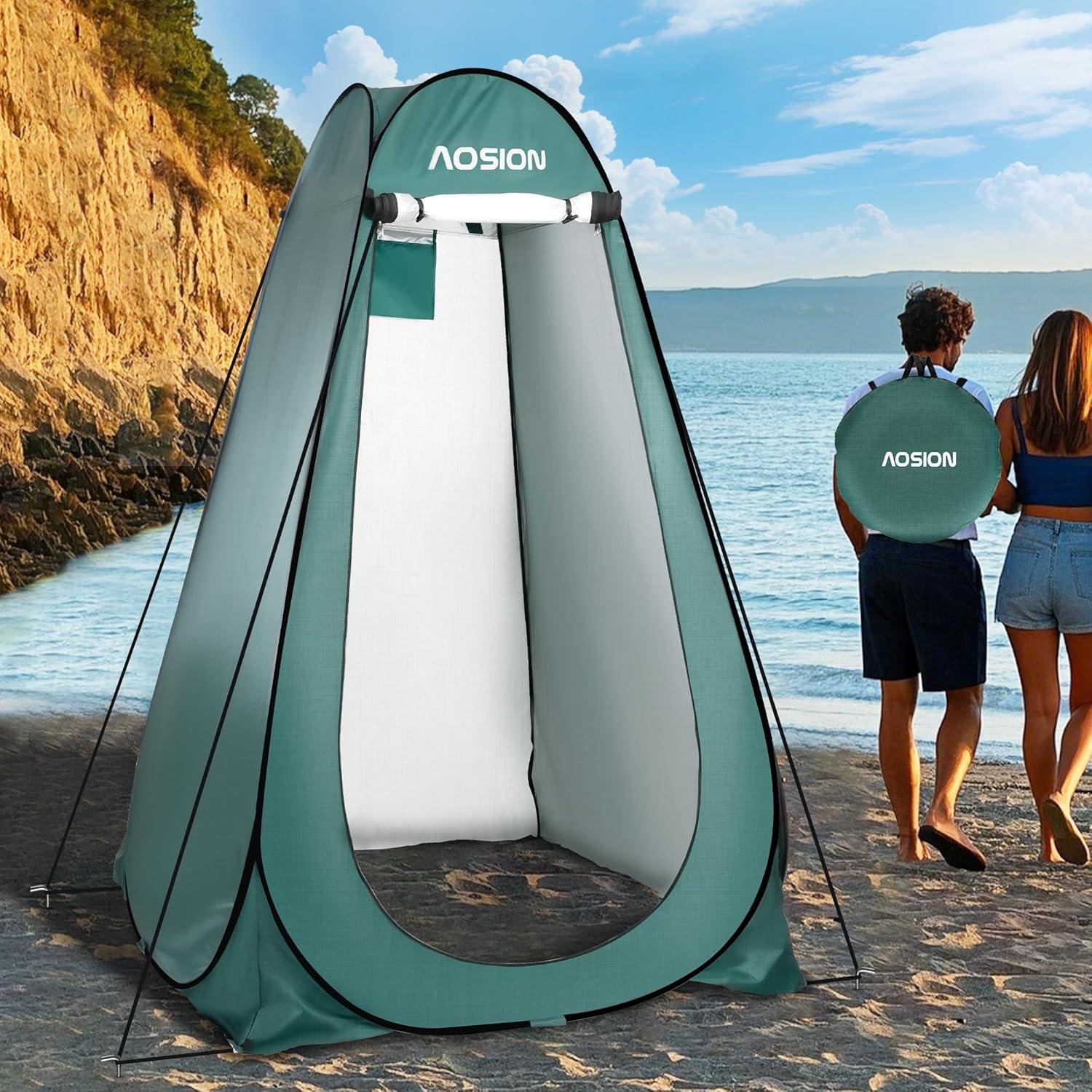 Pop Up Shower Camping Tent, Outdoor Privacy Camp Toilet Tent, Portable Dressing Room with Carrying Bag, Bath Bag for Camping, Hiking