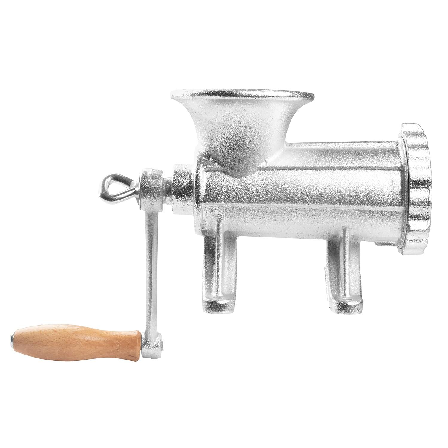 Cast Iron Table Mount Meat Grinder - Manual Mincer w Two 3/4" Cutting Disks & Sausage Stuffer Funnel - Make Homemade Burgers, Cooking Tool Must Have