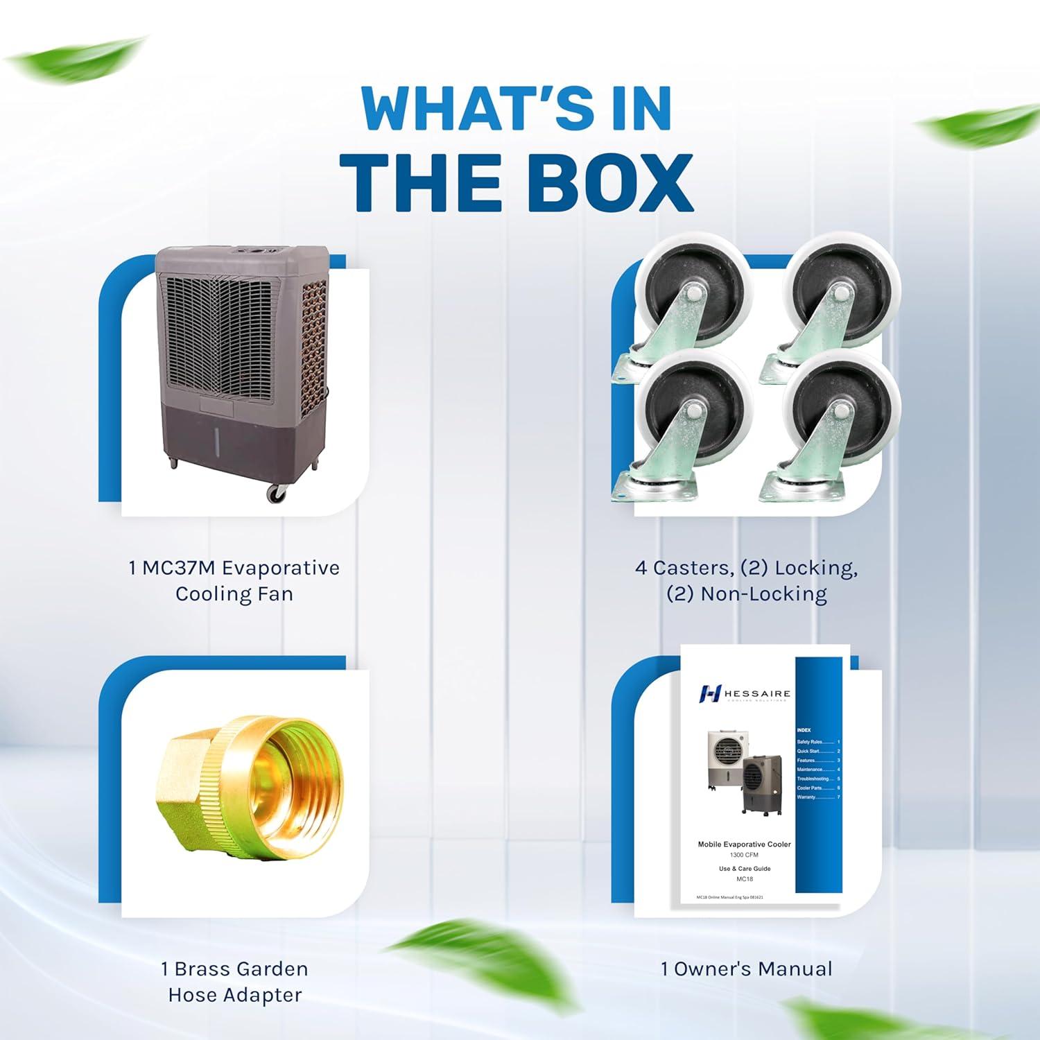 Hessaire Outdoor Portable 700 Sq Ft Evaporative Cooler Humidifier