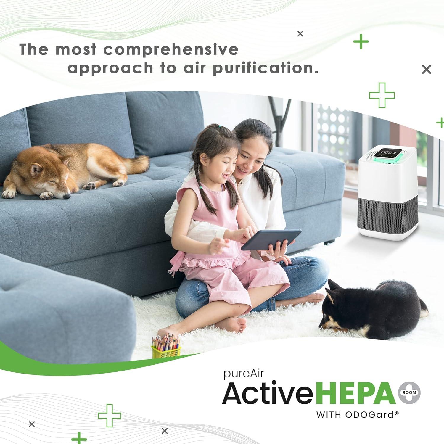 575 sq ft White and Gray HEPA Air Purifier with Odor Control