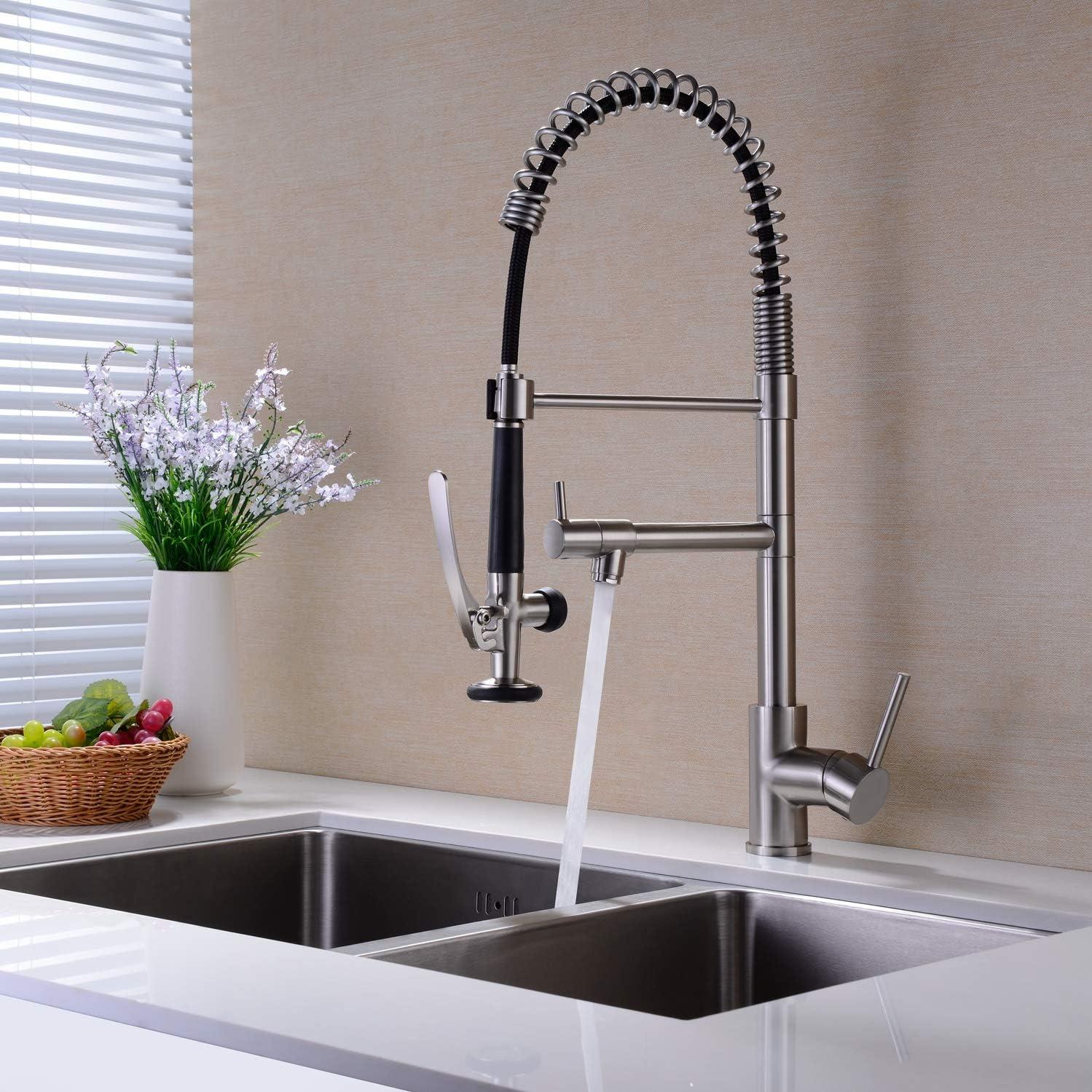 Kitchen Faucet Pull Down Sprayer Brushed Nickel,Single Handle Kitchen Sink Faucet