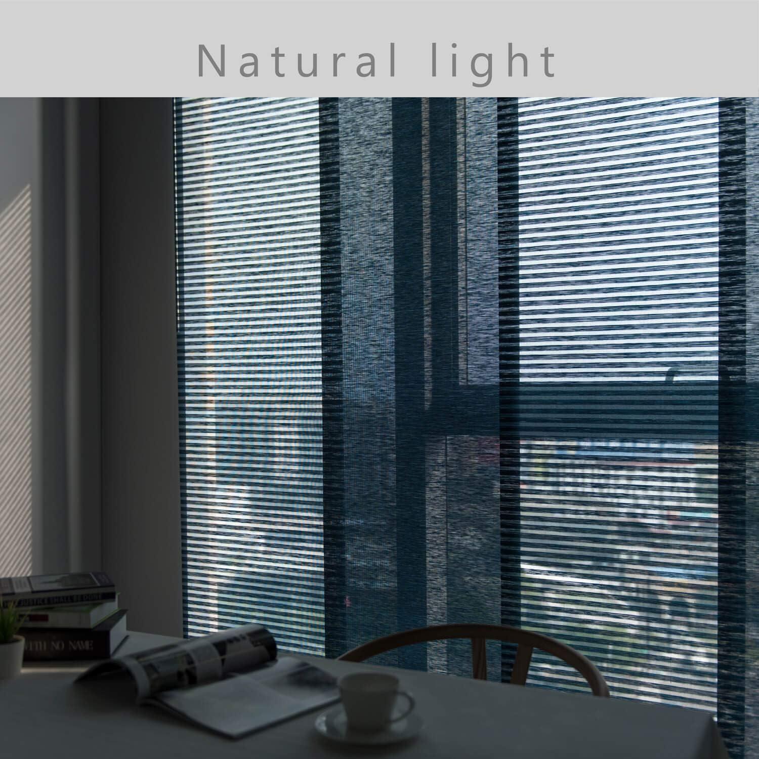 GoDear Design Adjustable Sliding Panel Room Divider 45.8"- 86" W x 96" H, Semi-Sheer, Meteor