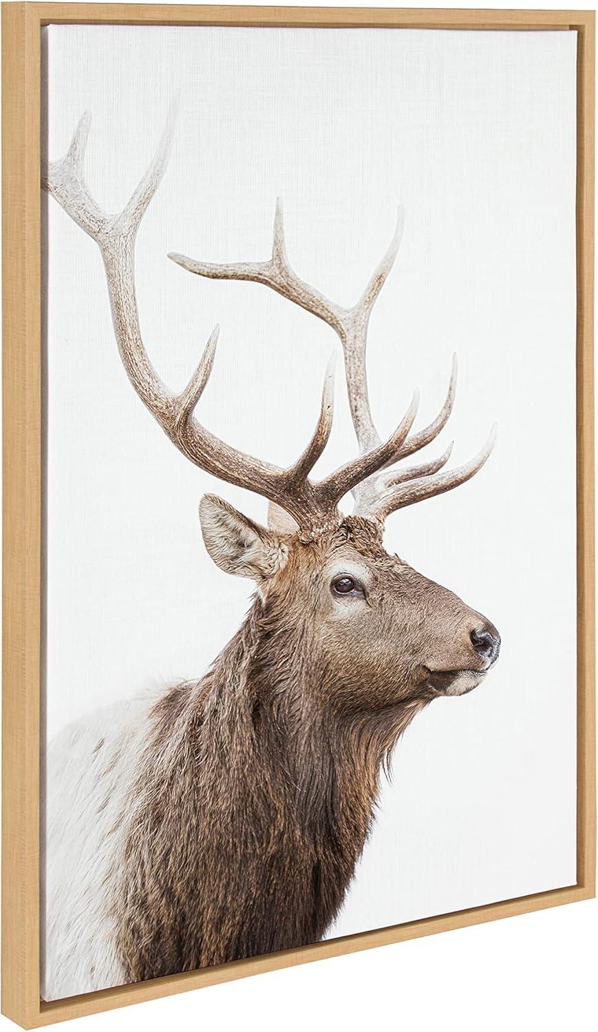 Sylvie Stag Profile Framed Canvas by Amy Peterson Art Studio - Kate & Laurel All Things Decor