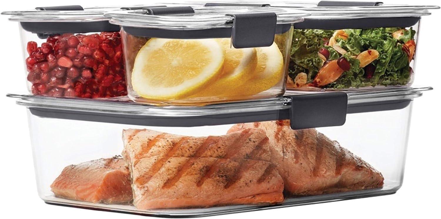 Silver BPA-Free Leak-Proof Plastic Food Storage Containers Set