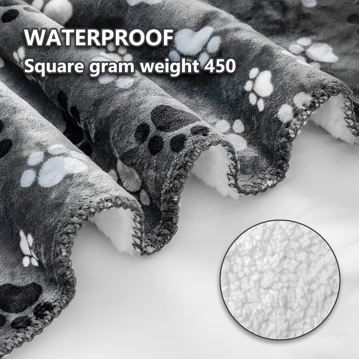 Waterproof Pet Blanket Dog Blankets, Pattern Printing Super Soft Warm Fluffy Facecloth Sofa Car Bed Protector, Urine Proof Washable Outdoor Pet Blanket for Puppy Large Dogs & Cats 40 * 30 inch