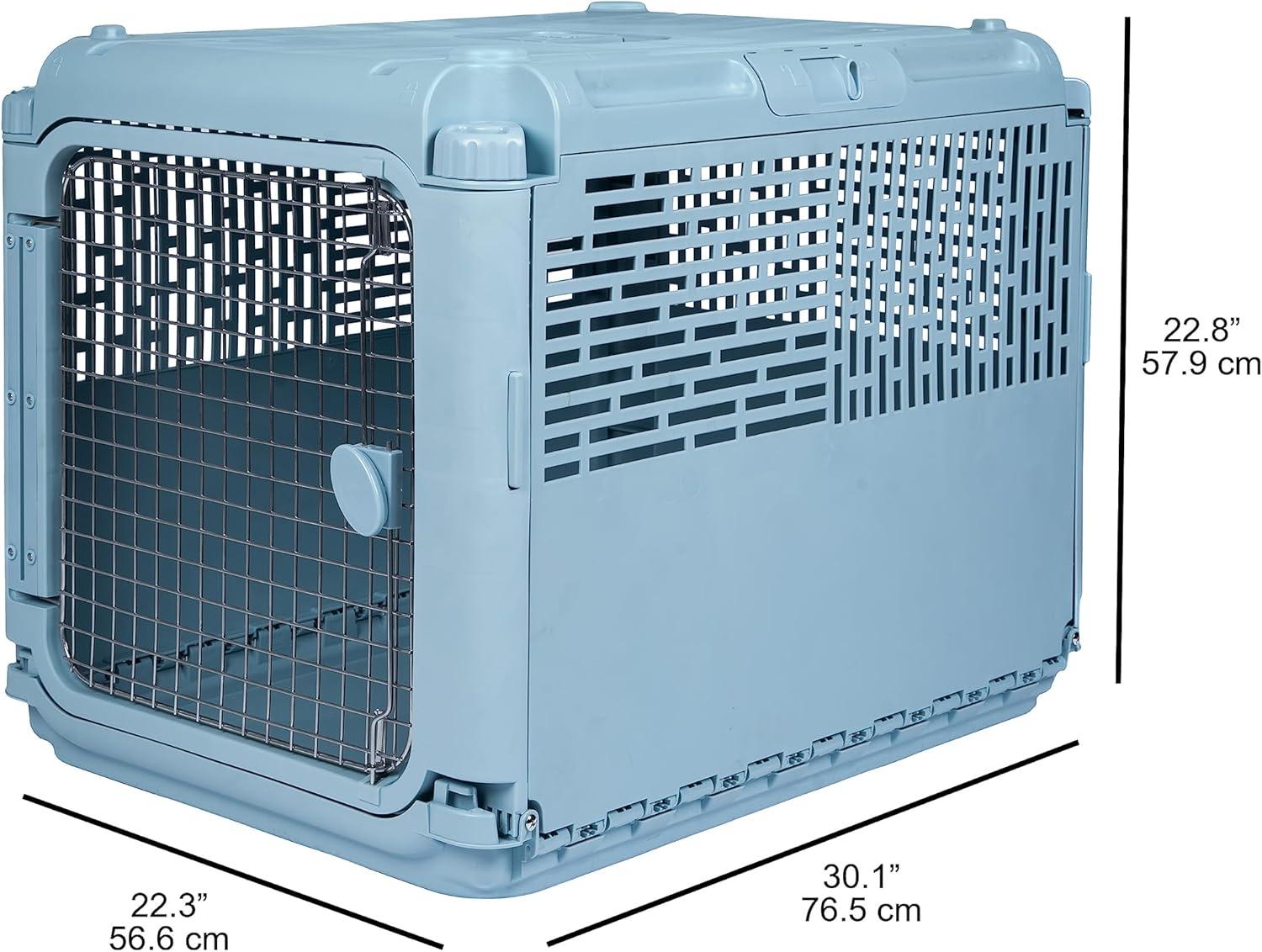 Sport Pet Designs, Dog Kennels, 30" Collapsible Plastic Pet Kennel/Crate, Blue, Medium