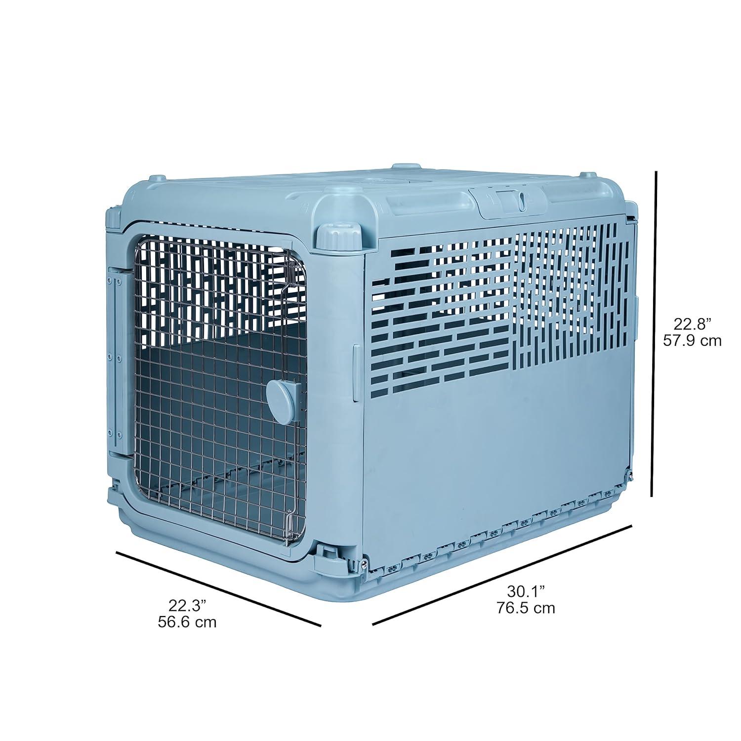 Sport Pet Designs, Dog Kennels, 30" Collapsible Plastic Pet Kennel/Crate, Blue, Medium