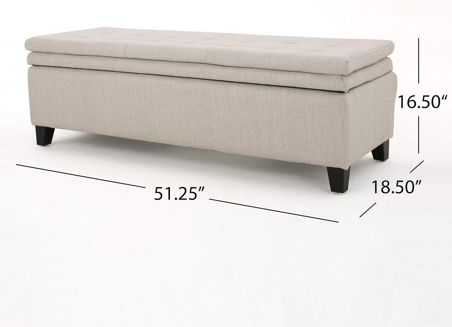 Brighton Linen Storage Ottoman Ivory - Christopher Knight Home