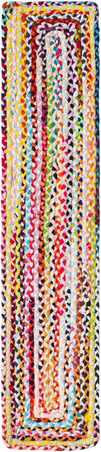 Unique Loom Marcantel Geometric Handmade Braided Cotton Yellow/Pink Area Rug