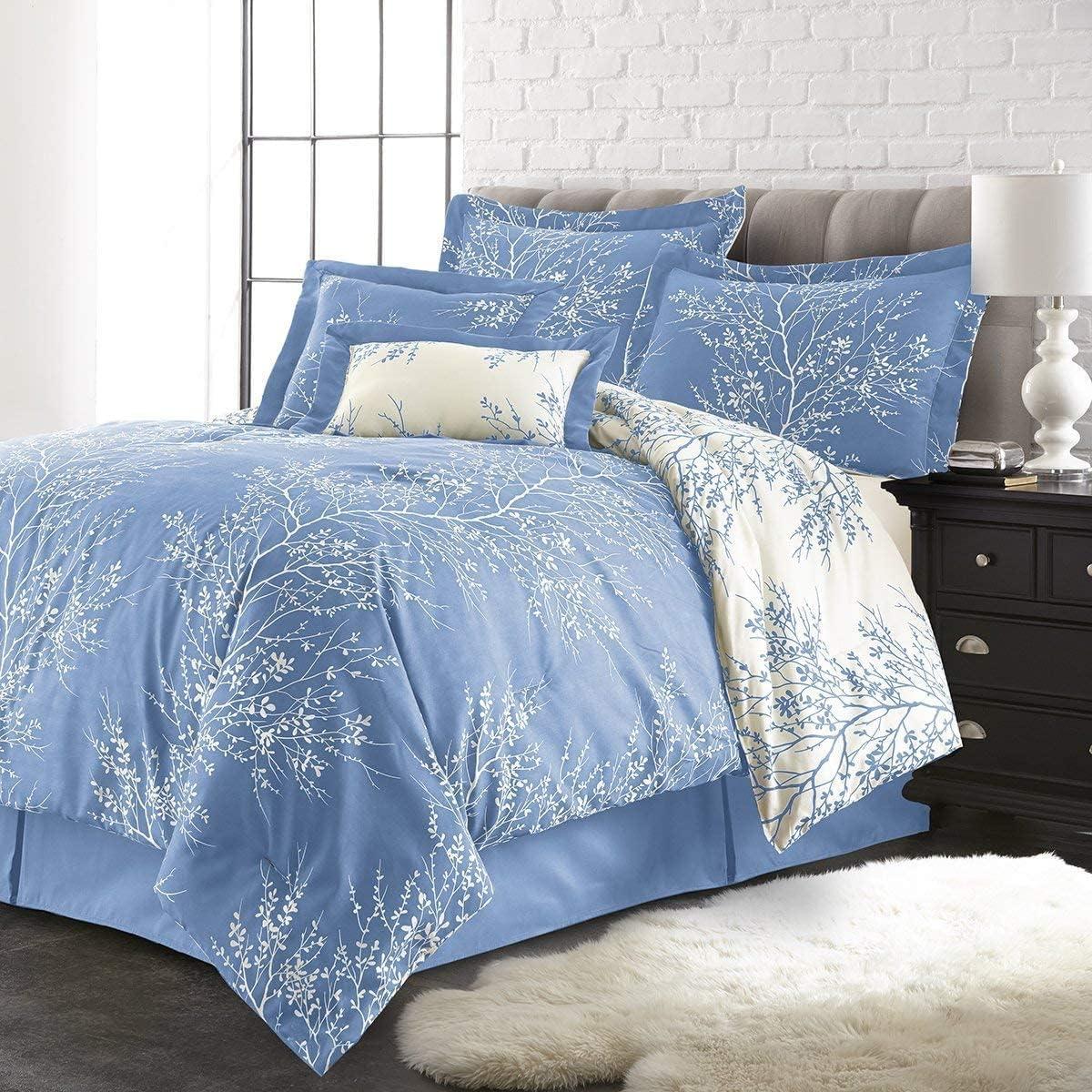 Spirit Linen Home Est. 1988 Foliage Microfiber Comforter Set - Twin, Light Blue