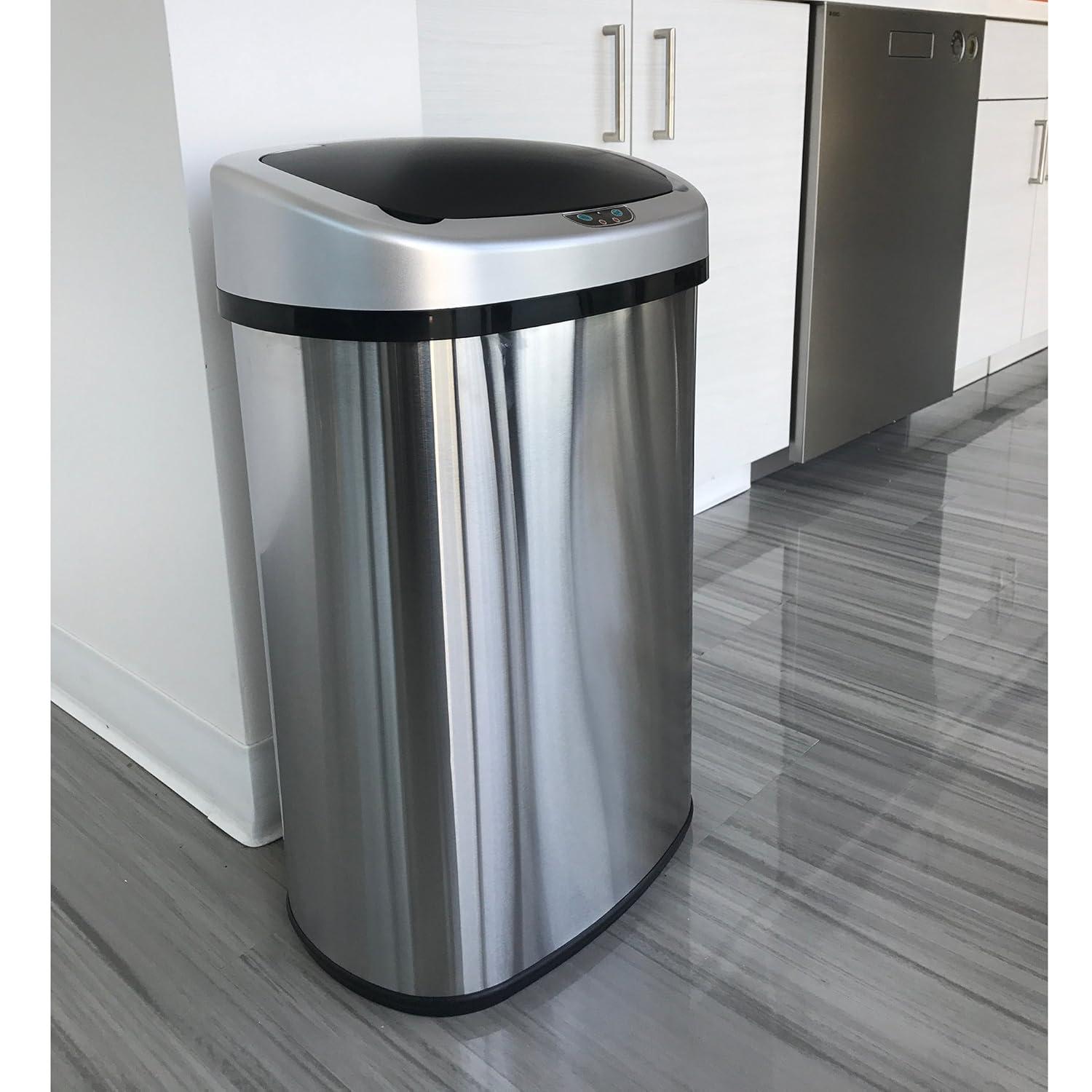 iTouchless Deodorizer Stainless Steel 13 Gallon Motion Sensor Trash Can & Reviews | Wayfair