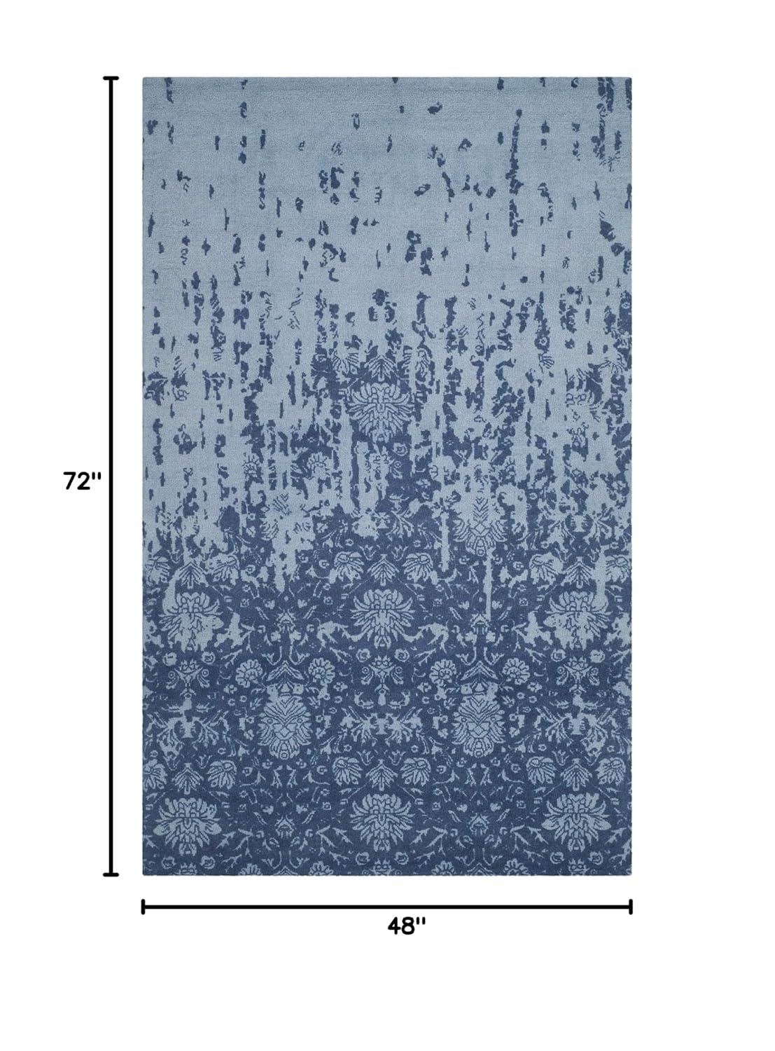 Restoration Vintage RVT104 Hand Tufted Indoor Accent Rug - 4'x6' - Blue/Dark Blue - Safavieh