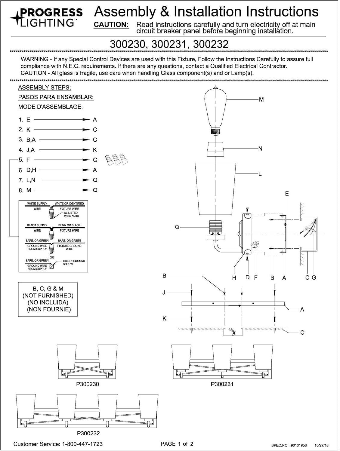 Progress Lighting Briarwood 3-Light Bath Vanity in Graphite with Clear Glass Shades