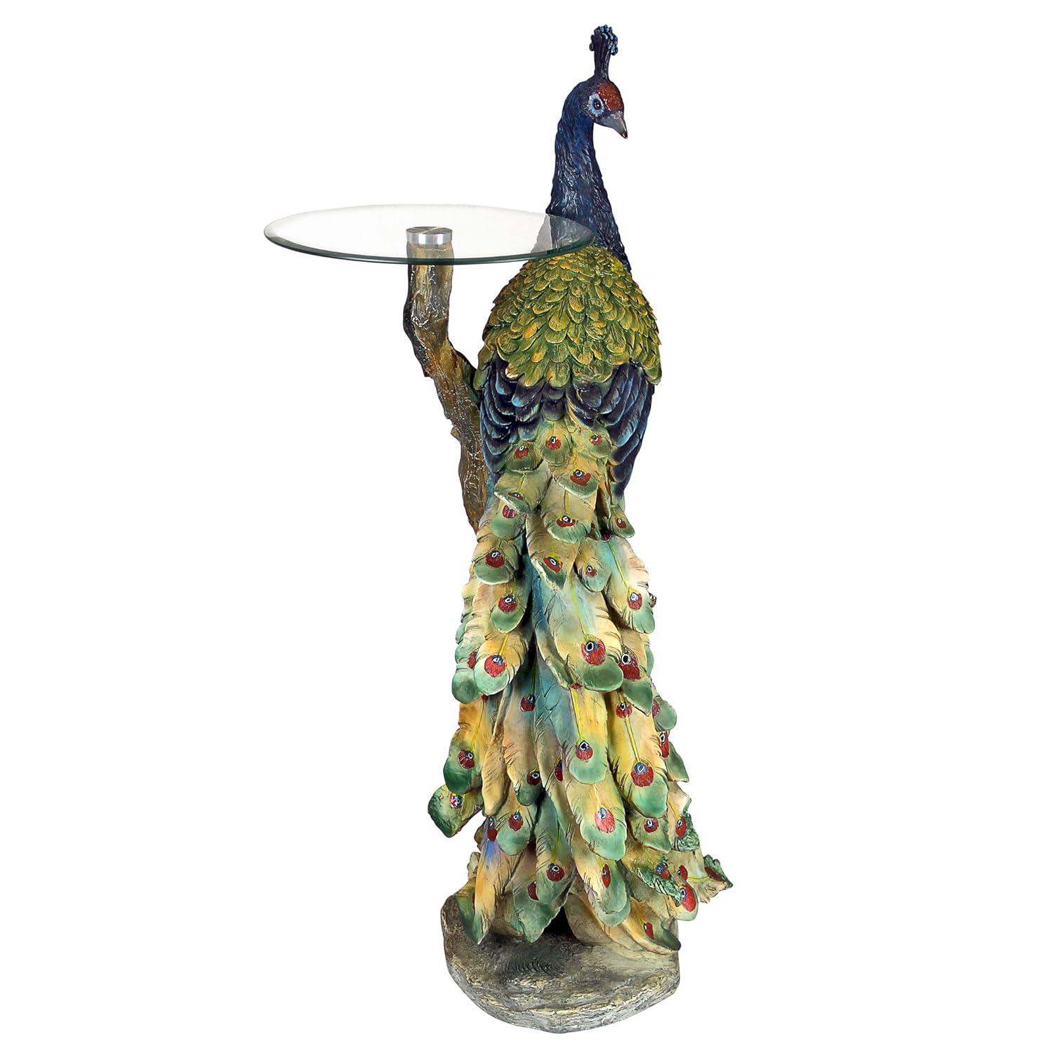Design Toscano Peacock's Perch Sculptural End Table