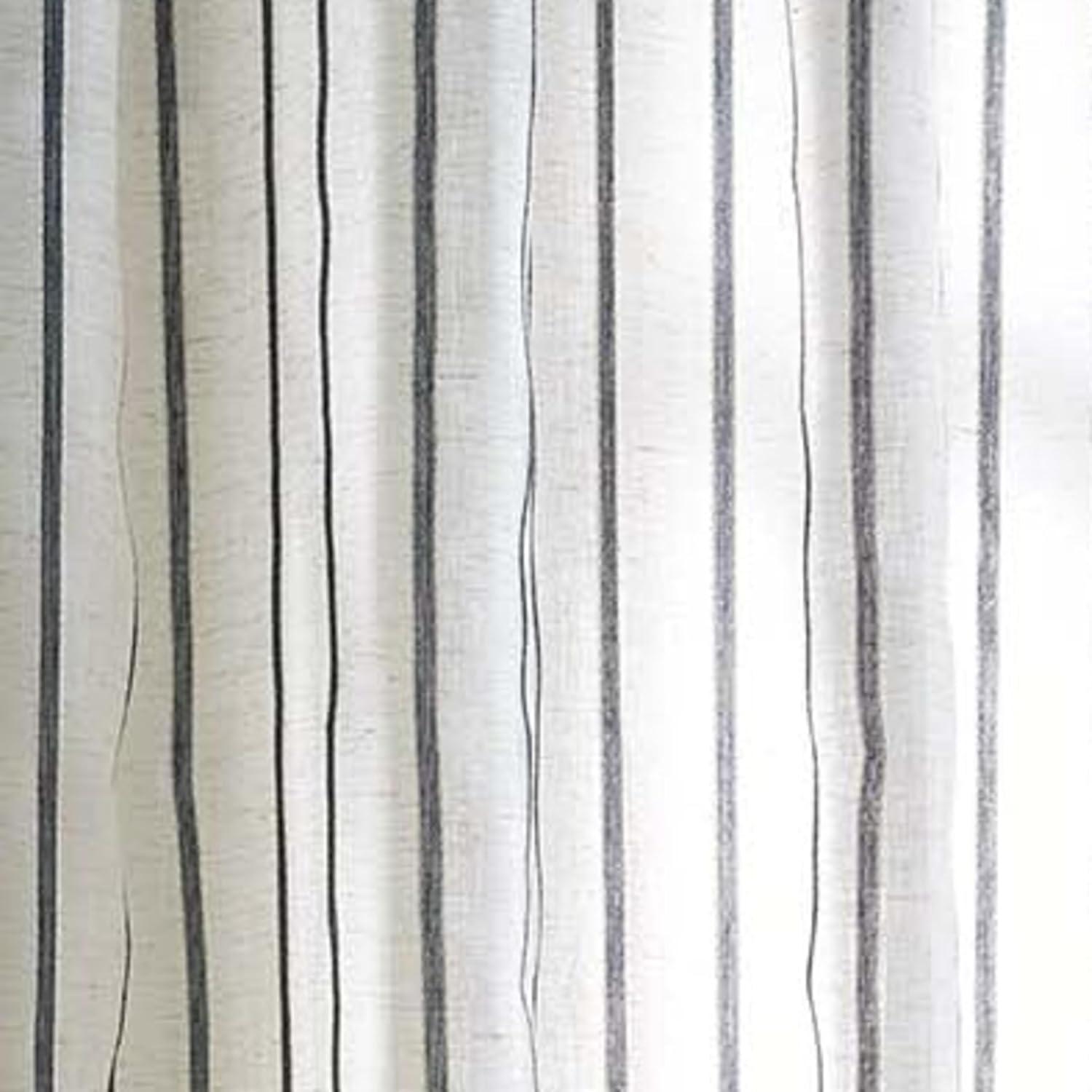 Martha Stewart Laguna Striped Semi-Sheer Tab Top Curtain Panel Pair (Set of 2) (Set of 2)